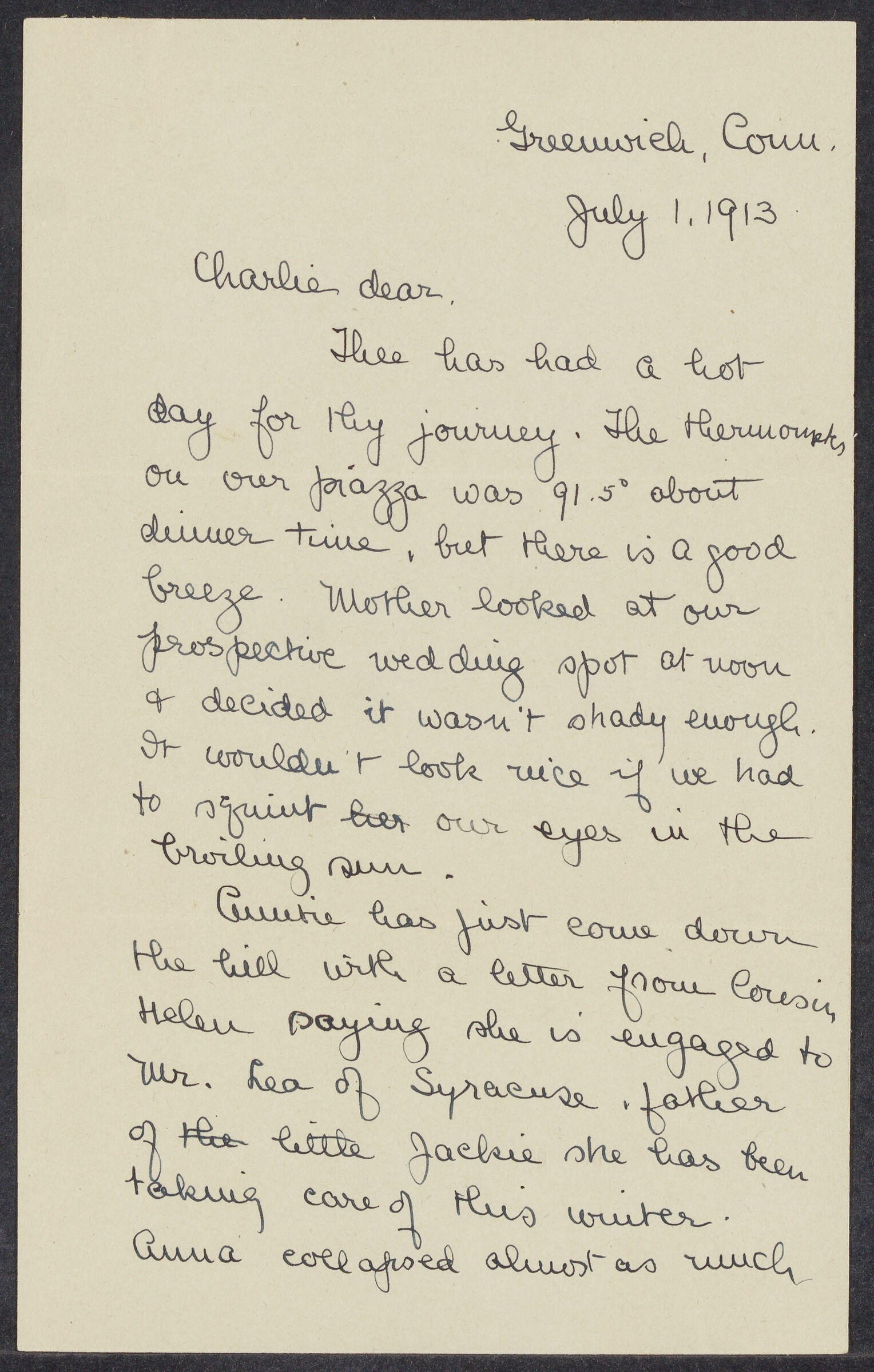Letters from Eleanor Stabler Brooks to Charles Franklin Brooks, July-December 1914