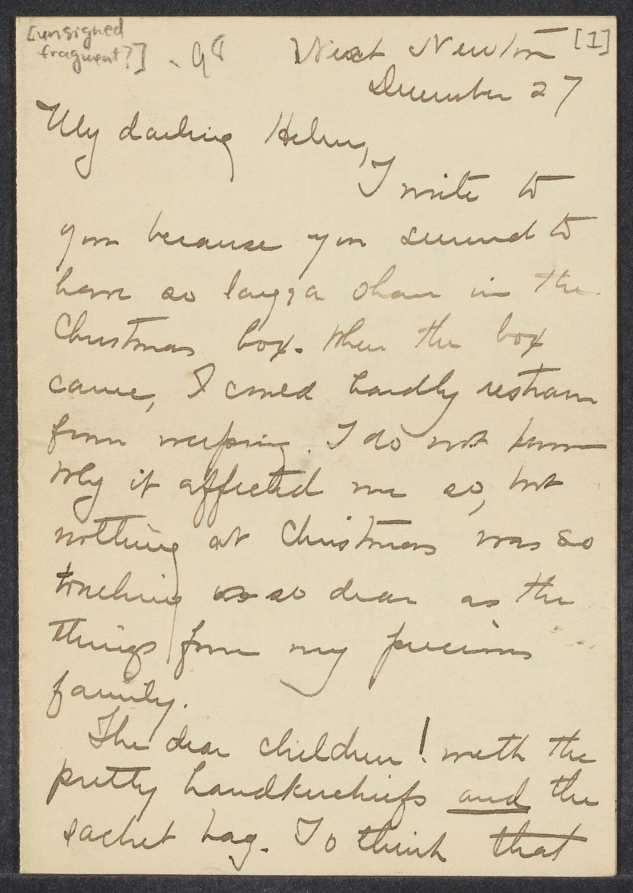 Letters from Cornelia James Cannon to her parents and siblings, 1898