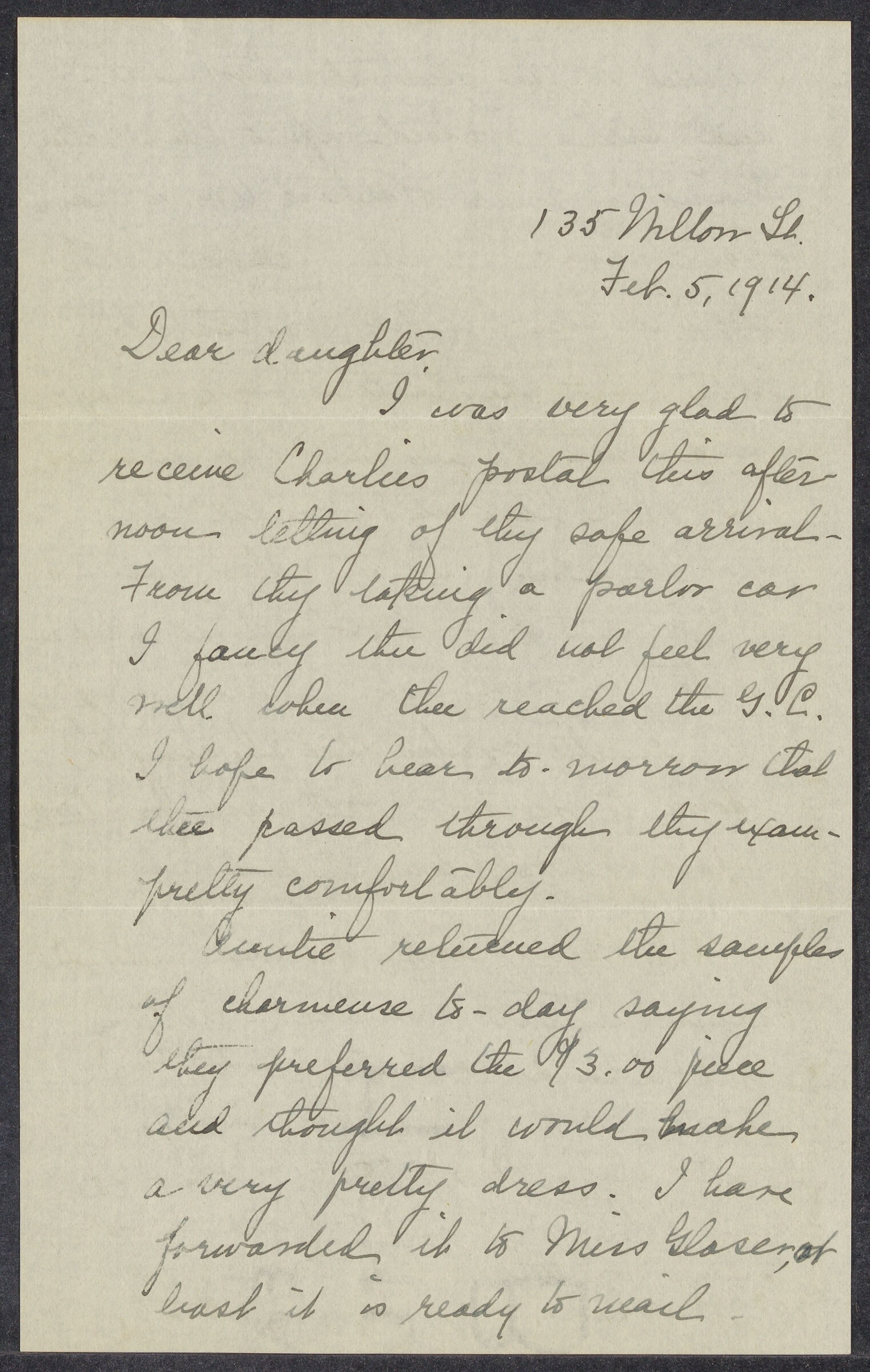 Letters from Eleanor Stabler Brooks's parents to Eleanor Stabler Brooks, February-March, 1914