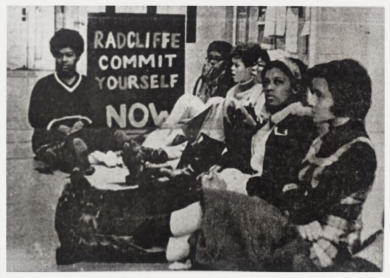 Student sit-in at Fay House to press for increase in Black admissions at Radcliffe College 