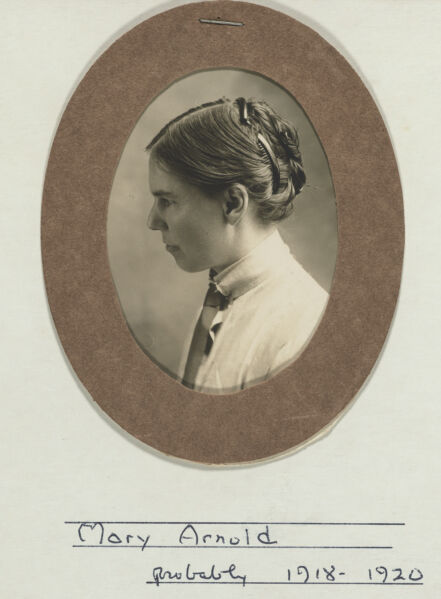 Portrait in profile of Mary Arnold