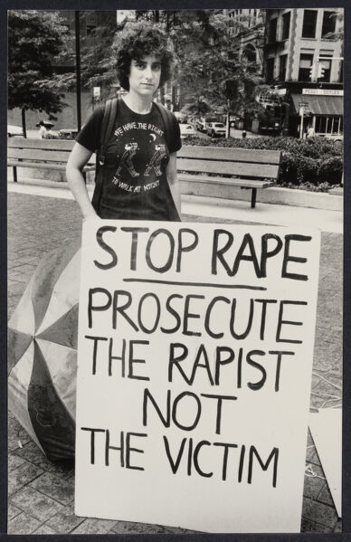 Rape demonstration in front of the Center Street Court house
