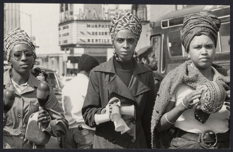 Three Black women at the Anti-Attica demonstration,September 25, 1971