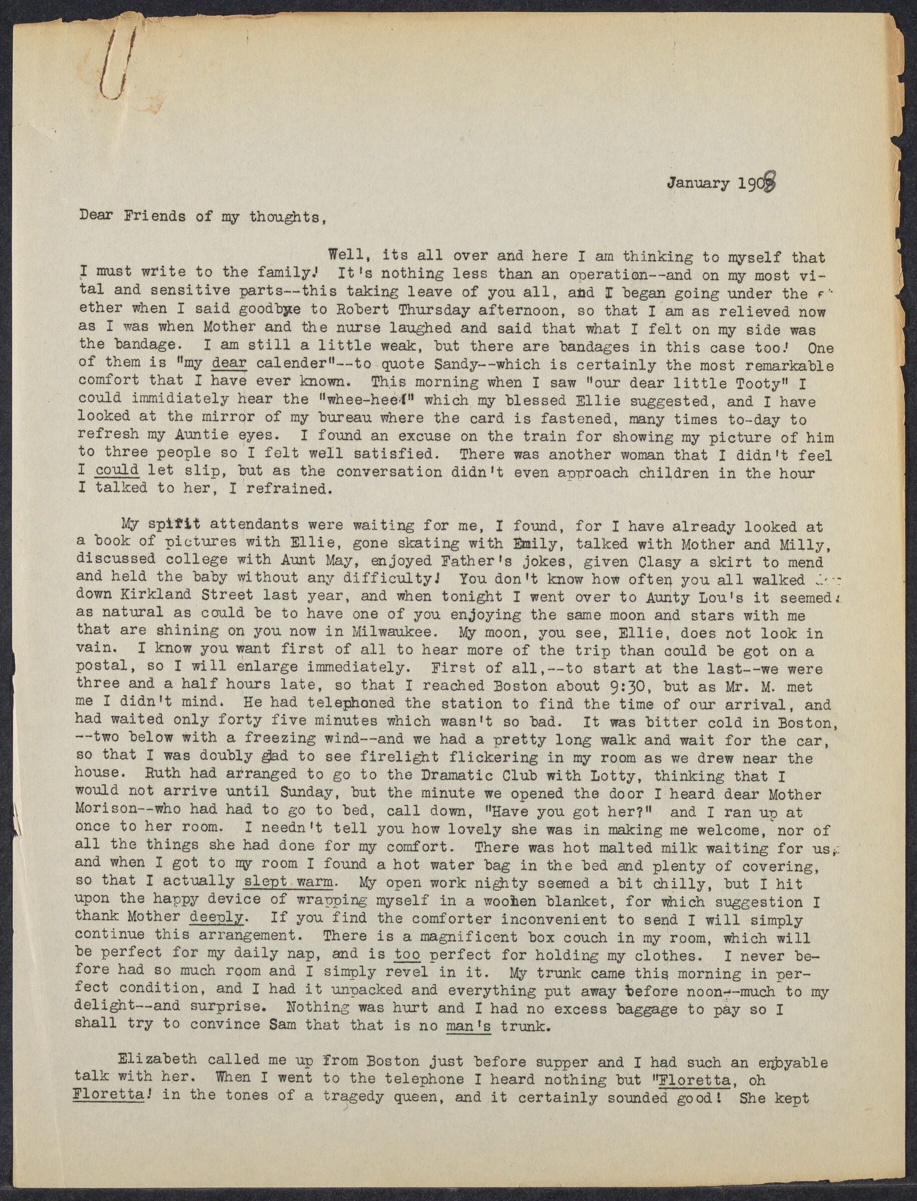 Floretta Elmore Greeley letters, January-November 1908