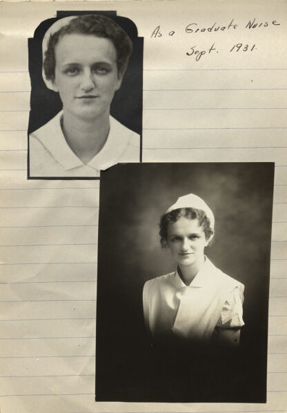 As a Graduate Nurse, Sept. 1931.