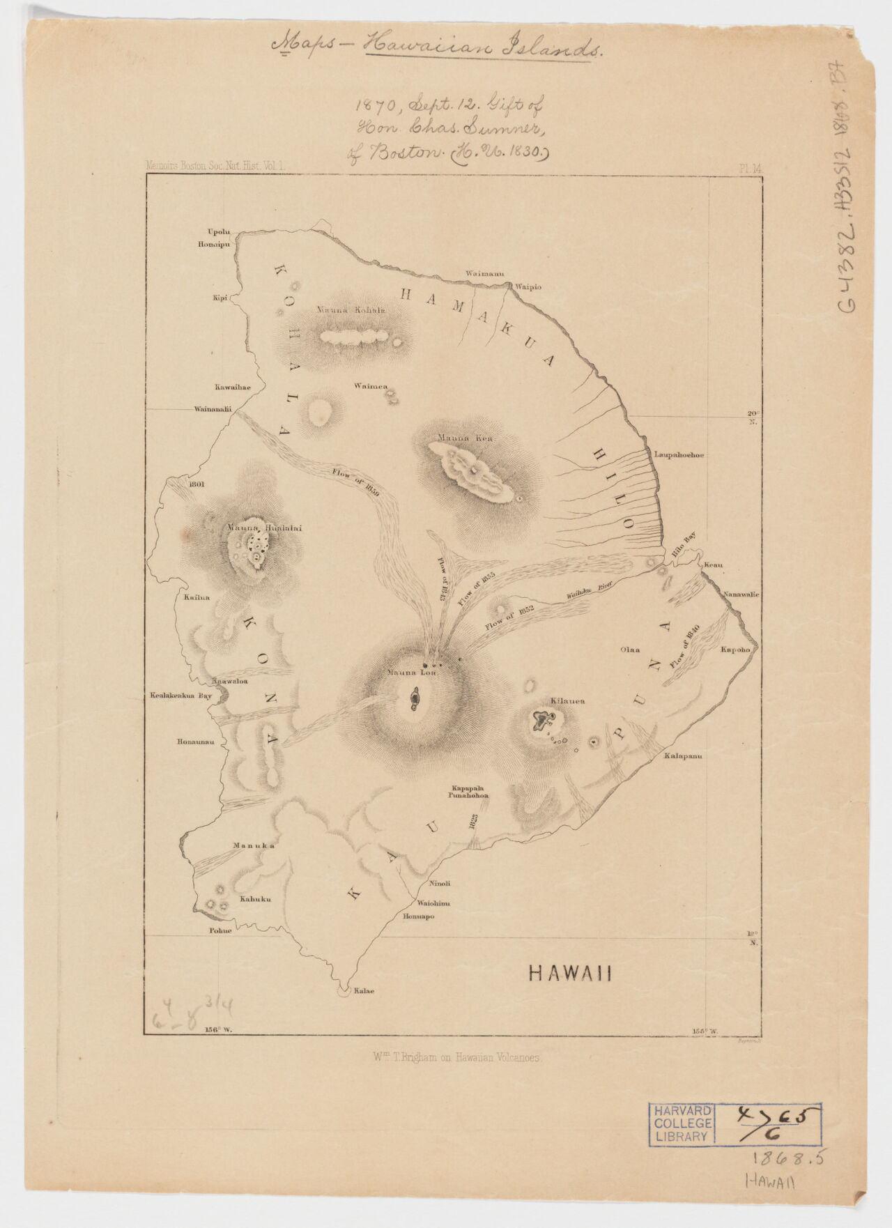 1868 Hawaii, Wm. T. Brigham on Hawaiian volcanoes