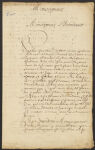 Québec. Petition to the Intendant, in the complaint of Gabriel Samson v. Le Grand LaFleur and wife  1683