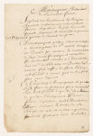  5 Jul 1694 . Québec. Petition by Fr. Hyacinthe Perrault, representing the Récollet Fathers, to the Intendant Jean Bochart Champigny