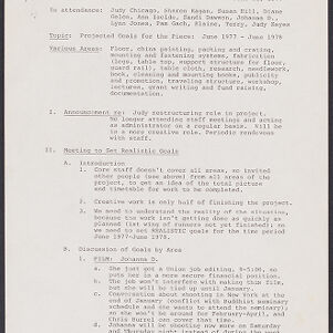 Typewritten page with minutes from a June 22, 1977 meeting of the Goals and Planning Committee