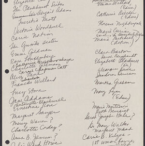 Handwritten list in black ink on white paper