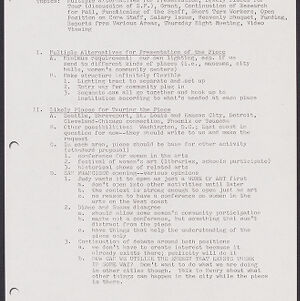 Typewritten minutes from the Goals and Planning Committee