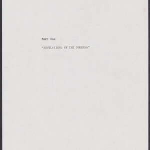 Typewritten title page for Part One Revelations of the Goddess
