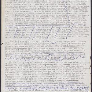 Typewritten page of text with handwritten annotations