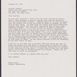 Typewritten letter to Lucille Goodman from Diane Gelon