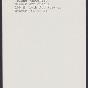Typewritten page with address for Diane Vanderlip