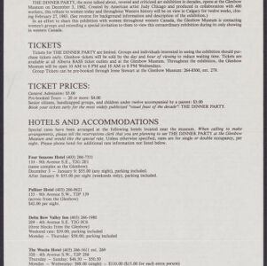Printed invitation to The Dinner Party exhibition with typewritten annotation