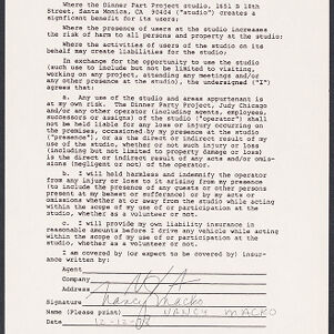 Typewritten page with a signed waiver