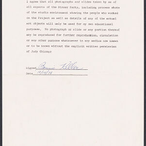 Typewritten, signed release form