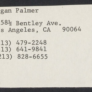 Typewritten note with contact information