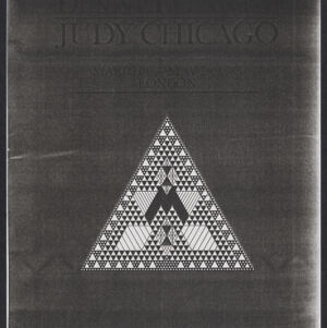 Photocopy of a book or pamphlet cover with an upward-pointing triangle filled in with geometric shapes