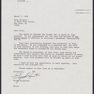 Typewritten letter to Nina Felshin from Elyse Grinstein on Grinstein Daniels Inc letterhead