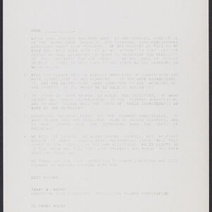 Very faint, typewritten form letter from Janet W Bajan