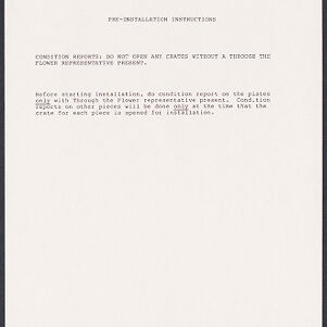 Typewritten page of installation instructions