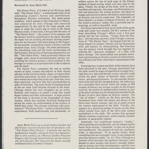 Photocopy of a printed book review from Frontiers