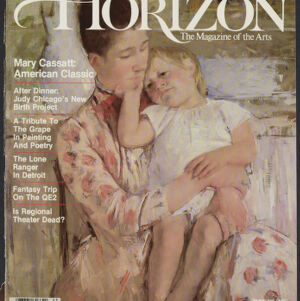 Cover of the magazine Horizon with a full-color painting of a woman holding a child on her lap