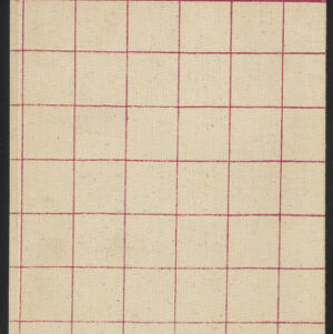 Cover of a guestbook in fabric with a red grid pattern