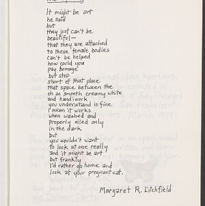 Handwritten poem by Margaret R Litchfield