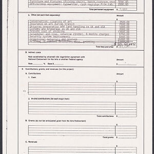 Printed and typewritten form for budget