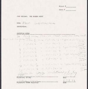 Typewritten and handwritten form for a condition report