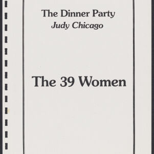 Printed, black and white cover page for The 39 Women with a decorative border
