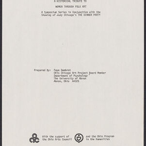 Typewritten cover page of a symposium evaluation