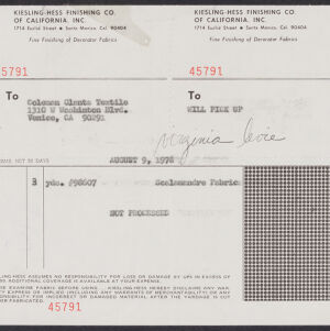 Printed and typewritten invoice with handwritten annotations