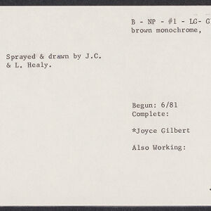 Typewritten note card with green ink on the left border