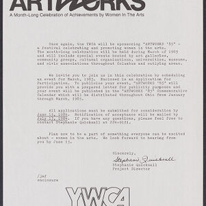 Typewritten letter on Artworks letterhead