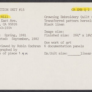 Typewritten note card with yellow highlighting and handwritten annotations in black ink