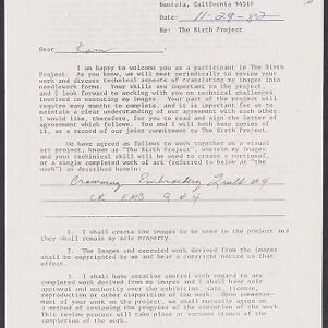 Typewritten form letter with handwritten annotations in blue and black ink