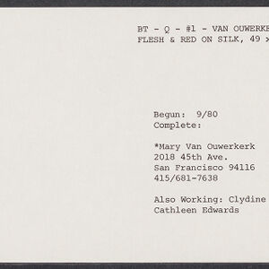 Typewritten note card with yellow ink along the left border
