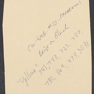 Handwritten note in blue ink on cream paper