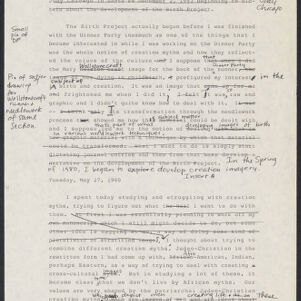 Typewritten manuscript page with handwritten annotations in black ink