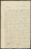 Bentley, William, 1759-1819. Papers of William Bentley, 1783-1815: an inventory. Letter from James Winthrop to William Bentley, 1784 April 11. HUG 1203.5 Box 1, Harvard University Archives.