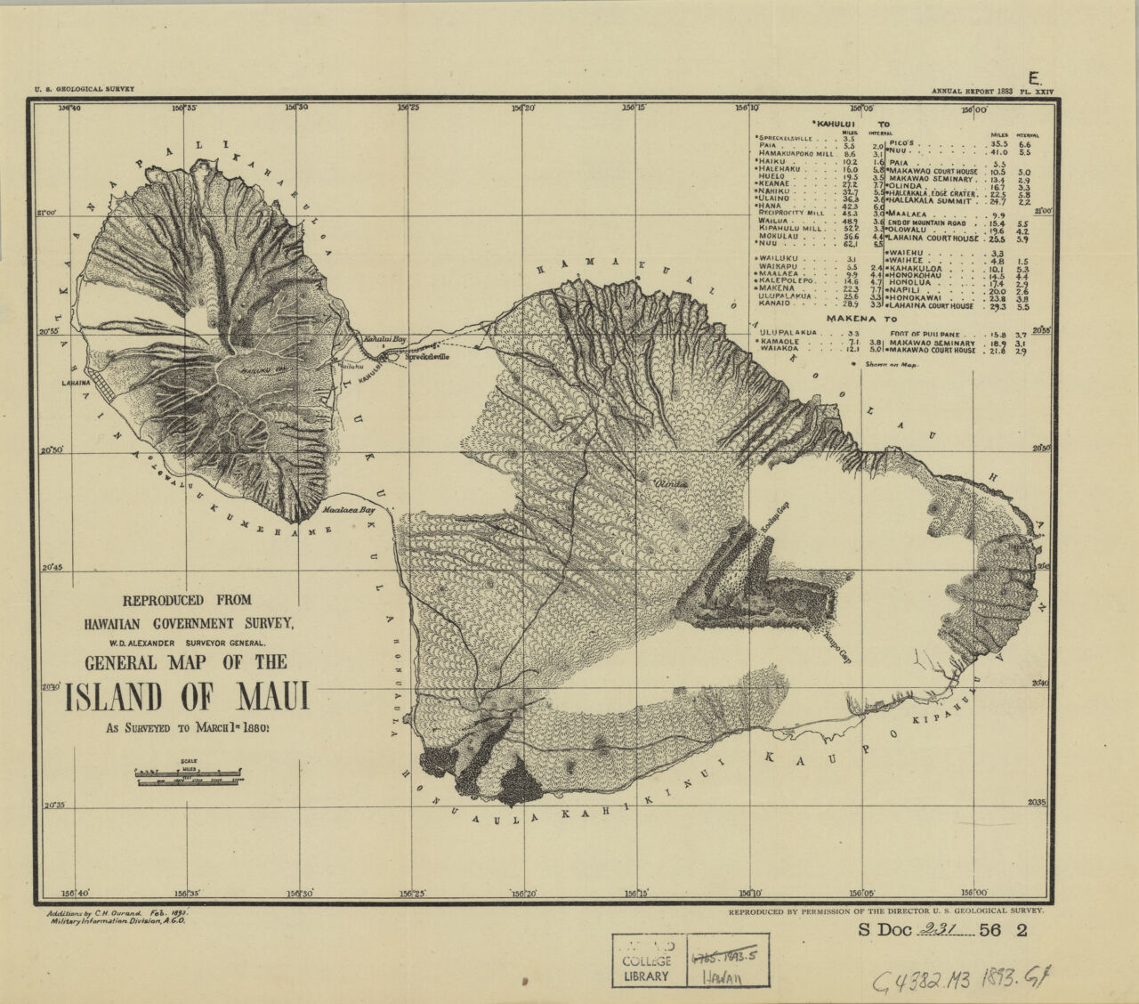 1893 General map of the island of Maui